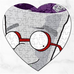 Purple Cup Nerd Jigsaw Puzzle (heart) by grimelab