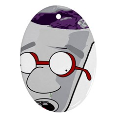 Purple Cup Nerd Oval Ornament (two Sides) by grimelab