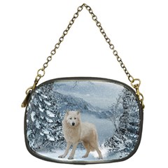 Wonderful Arctic Wolf In The Winter Landscape Chain Purse (one Side) by FantasyWorld7