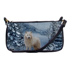 Wonderful Arctic Wolf In The Winter Landscape Shoulder Clutch Bag by FantasyWorld7