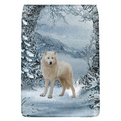 Wonderful Arctic Wolf In The Winter Landscape Removable Flap Cover (l) by FantasyWorld7