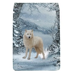 Wonderful Arctic Wolf In The Winter Landscape Removable Flap Cover (s) by FantasyWorld7