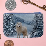 Wonderful Arctic Wolf In The Winter Landscape Large Coin Purse Back