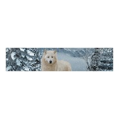 Wonderful Arctic Wolf In The Winter Landscape Velvet Scrunchie by FantasyWorld7