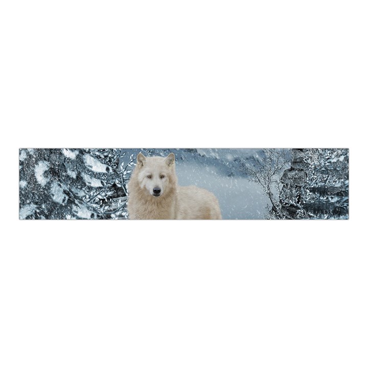 Wonderful Arctic Wolf In The Winter Landscape Velvet Scrunchie