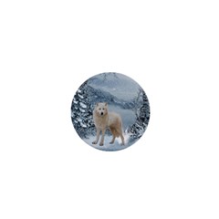 Wonderful Arctic Wolf In The Winter Landscape 1  Mini Magnets by FantasyWorld7