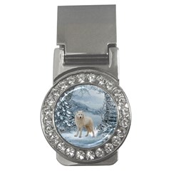 Wonderful Arctic Wolf In The Winter Landscape Money Clips (cz)  by FantasyWorld7