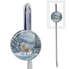 Wonderful Arctic Wolf In The Winter Landscape Book Mark by FantasyWorld7