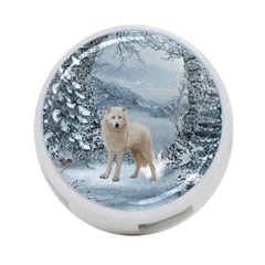 Wonderful Arctic Wolf In The Winter Landscape 4-port Usb Hub (two Sides) by FantasyWorld7