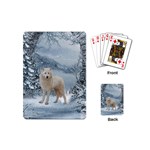 Wonderful Arctic Wolf In The Winter Landscape Playing Cards (Mini) Back