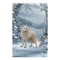 Wonderful Arctic Wolf In The Winter Landscape Shower Curtain 48  X 72  (small)  by FantasyWorld7