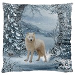 Wonderful Arctic Wolf In The Winter Landscape Standard Flano Cushion Case (One Side)