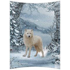 Wonderful Arctic Wolf In The Winter Landscape Back Support Cushion by FantasyWorld7