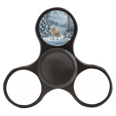 Wonderful Arctic Wolf In The Winter Landscape Finger Spinner