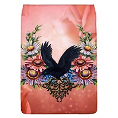 Wonderful Crow With Flowers On Red Vintage Dsign Removable Flap Cover (l) by FantasyWorld7