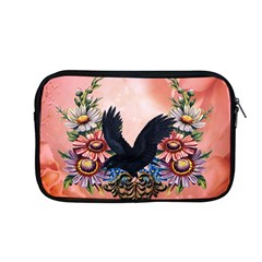 Wonderful Crow With Flowers On Red Vintage Dsign Apple Macbook Pro 13  Zipper Case by FantasyWorld7