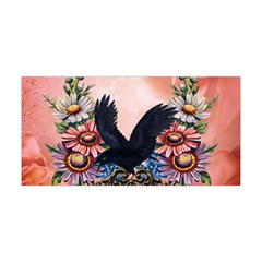 Wonderful Crow With Flowers On Red Vintage Dsign Yoga Headband