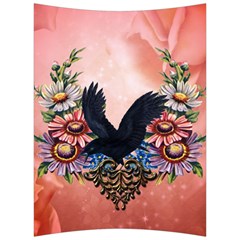 Wonderful Crow With Flowers On Red Vintage Dsign Back Support Cushion