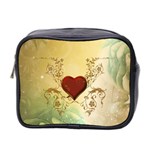 Wonderful Decorative Heart On Soft Vintage Background Mini Toiletries Bag (Two Sides) Front