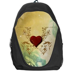 Wonderful Decorative Heart On Soft Vintage Background Backpack Bag by FantasyWorld7