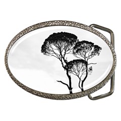 Silhouette Photo Of Trees Belt Buckles