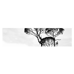 Silhouette Photo Of Trees Satin Scarf (Oblong)