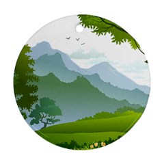 Forest Landscape Photography Illustration Ornament (Round)