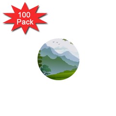 Forest Landscape Photography Illustration 1  Mini Buttons (100 pack) 