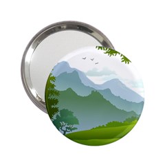 Forest Landscape Photography Illustration 2.25  Handbag Mirrors