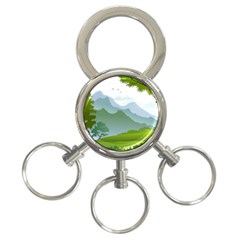 Forest Landscape Photography Illustration 3-Ring Key Chains