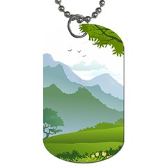 Forest Landscape Photography Illustration Dog Tag (Two Sides)