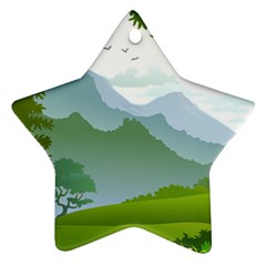 Forest Landscape Photography Illustration Star Ornament (Two Sides)