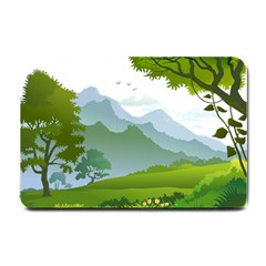 Forest Landscape Photography Illustration Small Doormat 