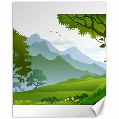 Forest Landscape Photography Illustration Canvas 11  x 14 