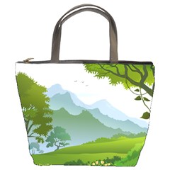 Forest Landscape Photography Illustration Bucket Bag