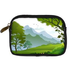 Forest Landscape Photography Illustration Digital Camera Leather Case