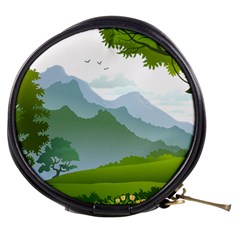 Forest Landscape Photography Illustration Mini Makeup Bag