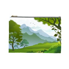 Forest Landscape Photography Illustration Cosmetic Bag (Large)