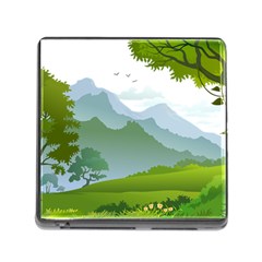 Forest Landscape Photography Illustration Memory Card Reader (Square 5 Slot)