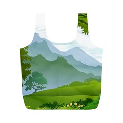 Forest Landscape Photography Illustration Full Print Recycle Bag (M)