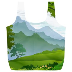 Forest Landscape Photography Illustration Full Print Recycle Bag (XL)