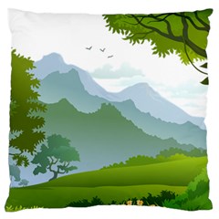 Forest Landscape Photography Illustration Large Flano Cushion Case (Two Sides)