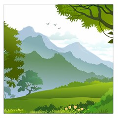 Forest Landscape Photography Illustration Large Satin Scarf (Square)