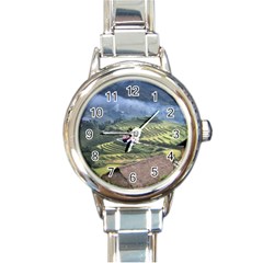 Rock Scenery The H Mong People Home Round Italian Charm Watch