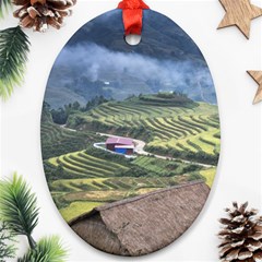 Rock Scenery The H Mong People Home Ornament (Oval)