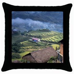 Rock Scenery The H Mong People Home Throw Pillow Case (Black)