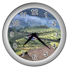 Rock Scenery The H Mong People Home Wall Clock (Silver)