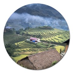 Rock Scenery The H Mong People Home Magnet 5  (Round)