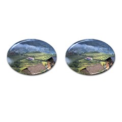 Rock Scenery The H Mong People Home Cufflinks (Oval)