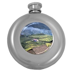 Rock Scenery The H Mong People Home Round Hip Flask (5 oz)